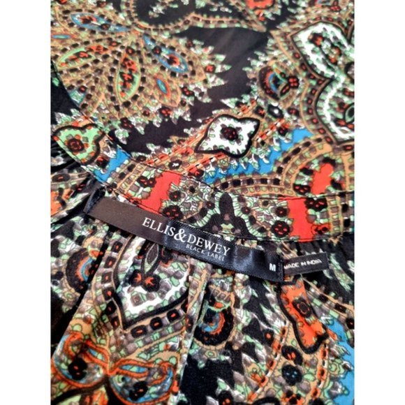 Ellis & Dewey Black Label Mandala Long Sleeve Midi Dress - Size M - Picture 5 of 6